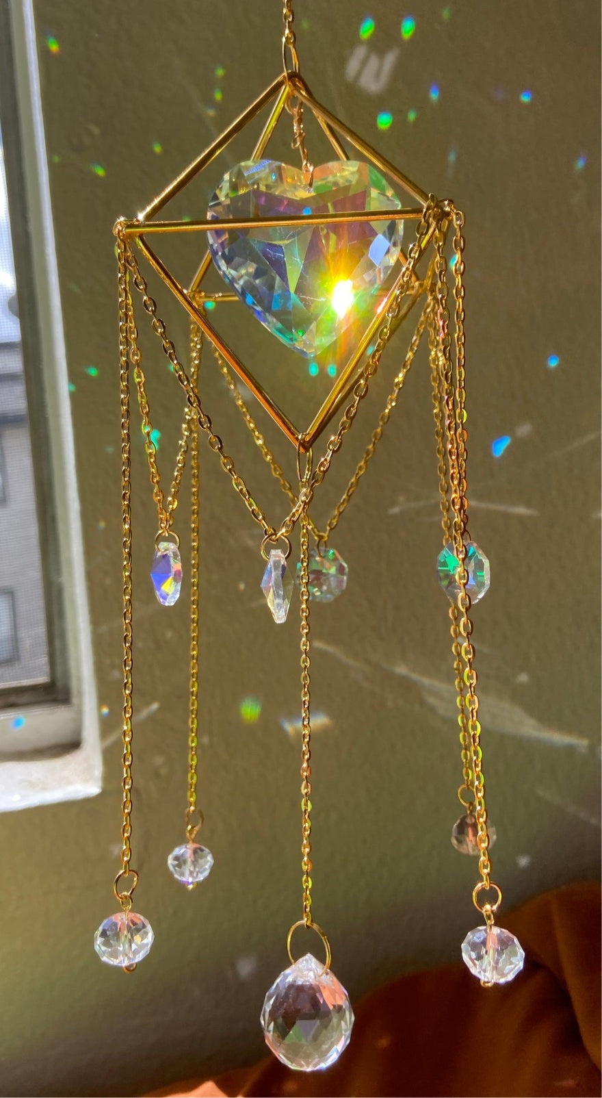 Crystal Heart Suncatcher