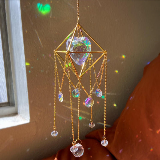 Crystal Heart Suncatcher