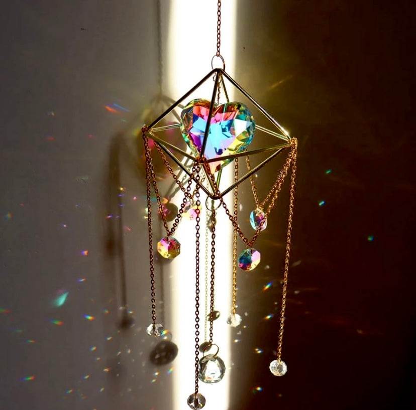 Crystal Heart Suncatcher