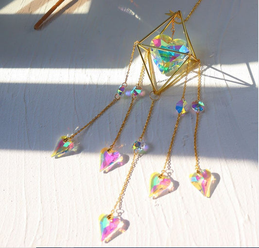 Pointed Hearts Suncatcher